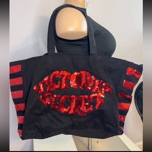 Victoria’s Secret canvas tote with sequins